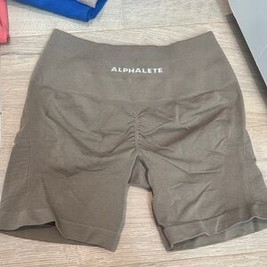 Alphalete Brown High-Rise Seamless Bike Shorts